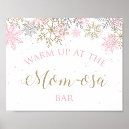 Winter Baby Shower Moeder-Osa Bord Poster