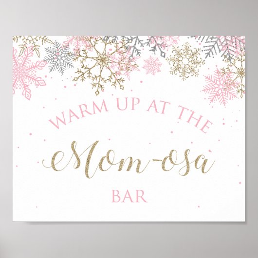 Winter Baby Shower Moeder-Osa Bord Poster (Voorkant)