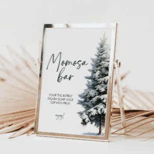Winter Baby shower Momosa teken   Mom-osa Sign Poster