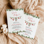 Winter Baby Shower, Neutral Santa Baby Shower Kaart