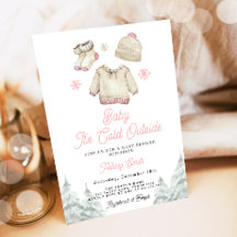 Winter Baby shower Nodig het is koud buiten meisje