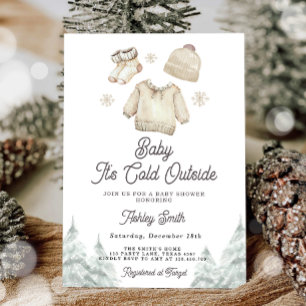 Winter Baby shower Nodig het is koud buiten unisex Kaart