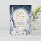 Winter Baby Shower Onder de Sterrenhemel Kaart (Staand voorkant)