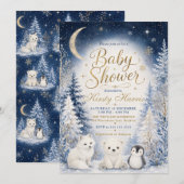 Winter Baby Shower Onder de Sterrenhemel Kaart (Voorkant / Achterkant)