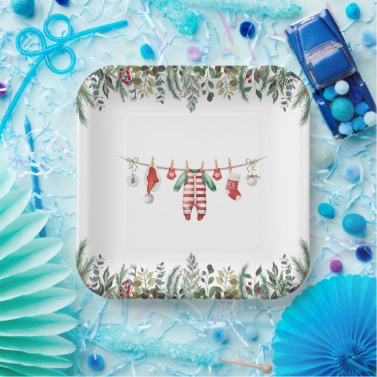 Winter Baby shower papier Borden Papieren Bordje (Feest)