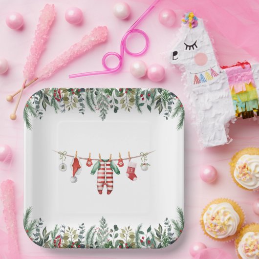 Winter Baby shower papier Borden Papieren Bordje (Feest)