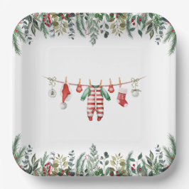 Winter Baby shower papier Borden Papieren Bordje