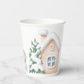 Winter Baby shower Papier Cups Papieren Bekers (Achterkant)