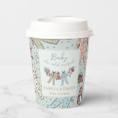 Winter Baby Shower Papieren Bekers (Achterkant)