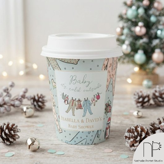 Winter Baby Shower Papieren Bekers