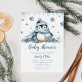Winter Baby shower Penguin Uitnodiging