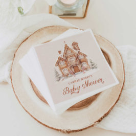 Winter Baby shower peperkoek huis Servet