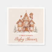 Winter Baby shower peperkoek huis Servet (Voorkant)