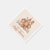Winter Baby shower peperkoek huis Servet (Hoek)