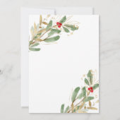 Winter Baby shower per Mail Invitation Gold Holly Kaart (Achterkant)