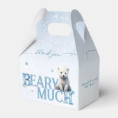 Winter Baby shower Polar Wit Baby Beer Modern Bedankdoosjes (Achterkant)