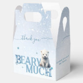Winter Baby shower Polar Wit Baby Beer Modern Bedankdoosjes (Geopend)