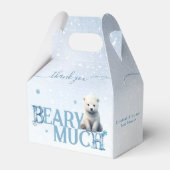 Winter Baby shower Polar Wit Baby Beer Modern Bedankdoosjes (Voorkant Zijde)