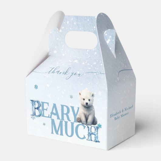 Winter Baby shower Polar Wit Baby Beer Modern Bedankdoosjes (Voorkant Zijde)