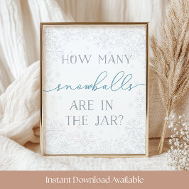 Winter Baby Shower Raadspel Bord Poster