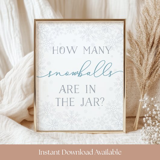Winter Baby Shower Raadspel Bord Poster