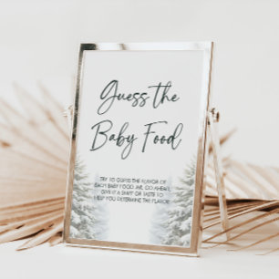 Winter Baby shower raden de Baby Food spel teken Poster