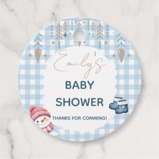 Winter Baby Shower Ronde Favor Tags Sneeuwman Bedankjes Labels