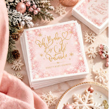 Winter Baby Shower Roze Goud Sneeuwvlok