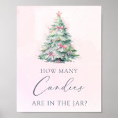 Winter baby shower roze Raad eens hoeveel snoepjes Poster (Voorkant)
