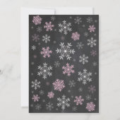 Winter Baby shower Roze Snowflake Chalkboard Kaart (Achterkant)
