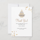 Winter baby shower rustic tree bedankkaart (Voorkant)