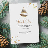 Winter baby shower rustic tree bedankkaart