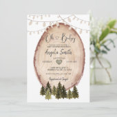 Winter Baby shower Rustic Woodland String Lights Kaart (Staand voorkant)