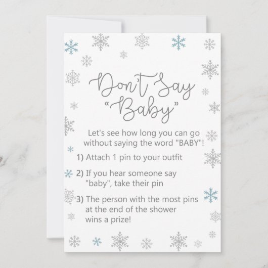 Winter Baby shower Teken Grootte 5x7" Kaart (Voorkant)