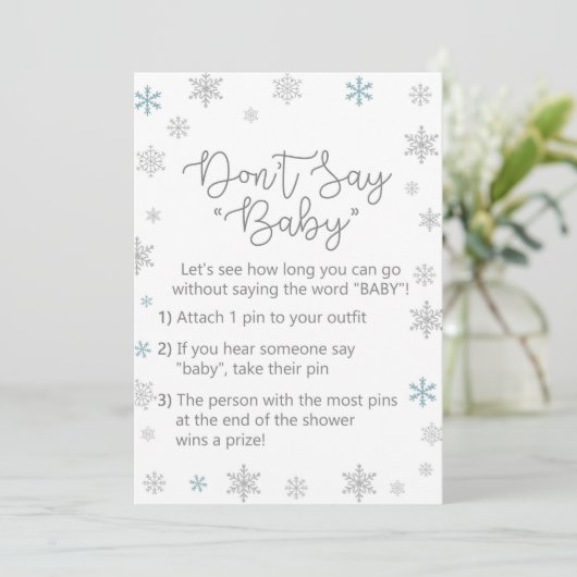 Winter Baby shower Teken Grootte 5x7" Kaart (Staand voorkant)