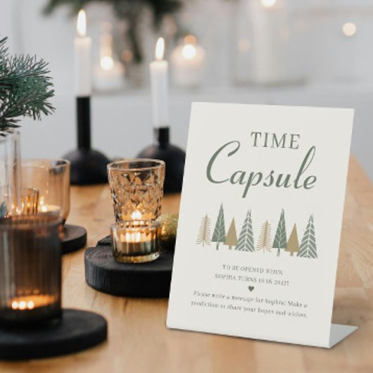 Winter Baby shower tijdcapsule Reclamebord Met Voetstuk