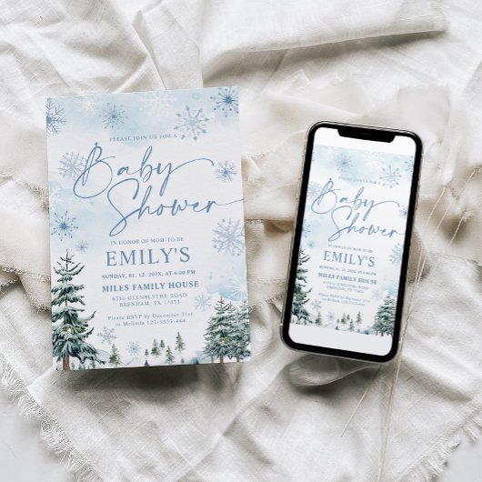 Winter Baby shower Uitnodiging