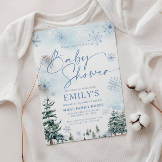 Winter Baby shower Uitnodiging