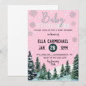 Winter Baby shower Uitnodiging (Voorkant / Achterkant)