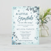 Winter Baby shower Uitnodiging (Staand voorkant)