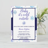 Winter Baby shower Uitnodiging (Staand voorkant)