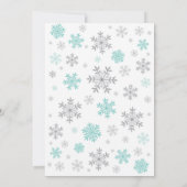 Winter Baby shower Uitnodiging Aqua Snowflake (Achterkant)