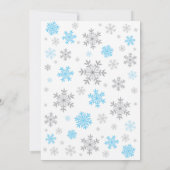 Winter Baby shower Uitnodiging Blauwe Snowflake (Achterkant)