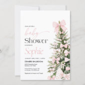 Winter Baby shower Uitnodiging, Bow Baby shower Kaart (Voorkant)