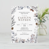 Winter Baby shower Uitnodiging, Genderneutraal Kaart (Staand voorkant)