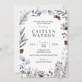 Winter Baby shower Uitnodiging, Genderneutraal Kaart