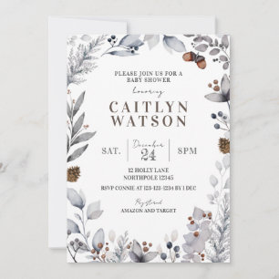 Winter Baby shower Uitnodiging, Genderneutraal Kaart
