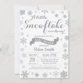 Winter Baby shower Uitnodiging Gray Snowflake (Voorkant)