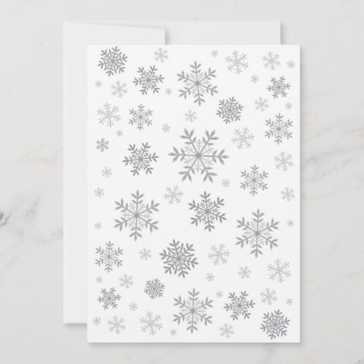 Winter Baby shower Uitnodiging Gray Snowflake (Achterkant)