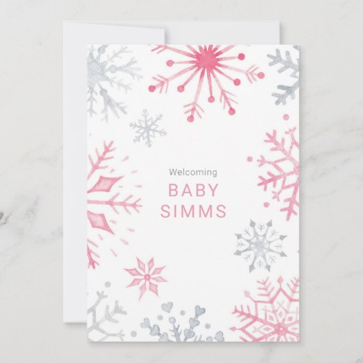 Winter Baby shower uitnodiging Het is koud buiten (Achterkant)